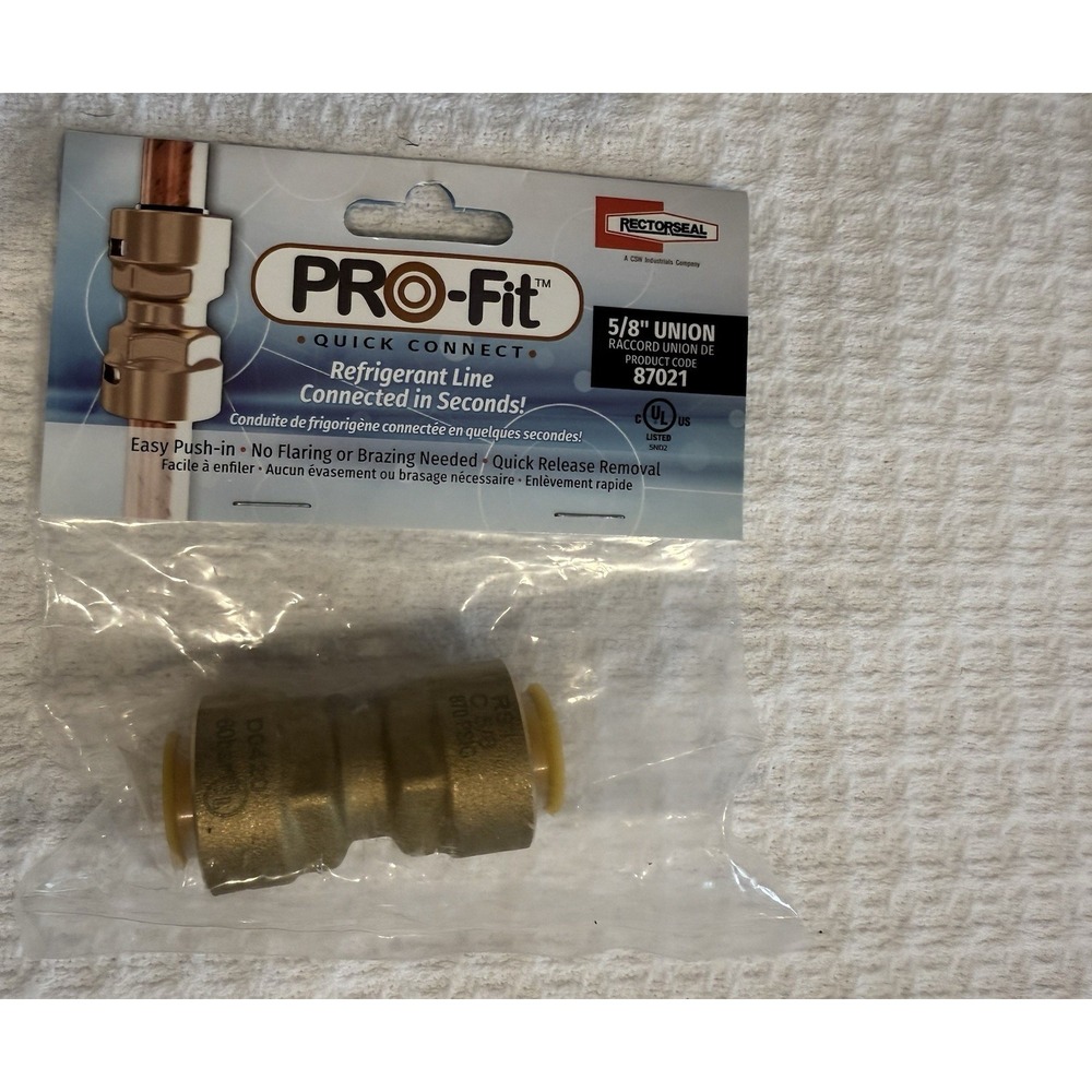 RectorSeal 87021 PRO-Fit 5/8" Quick Connect Union Refrigerant Line Brass